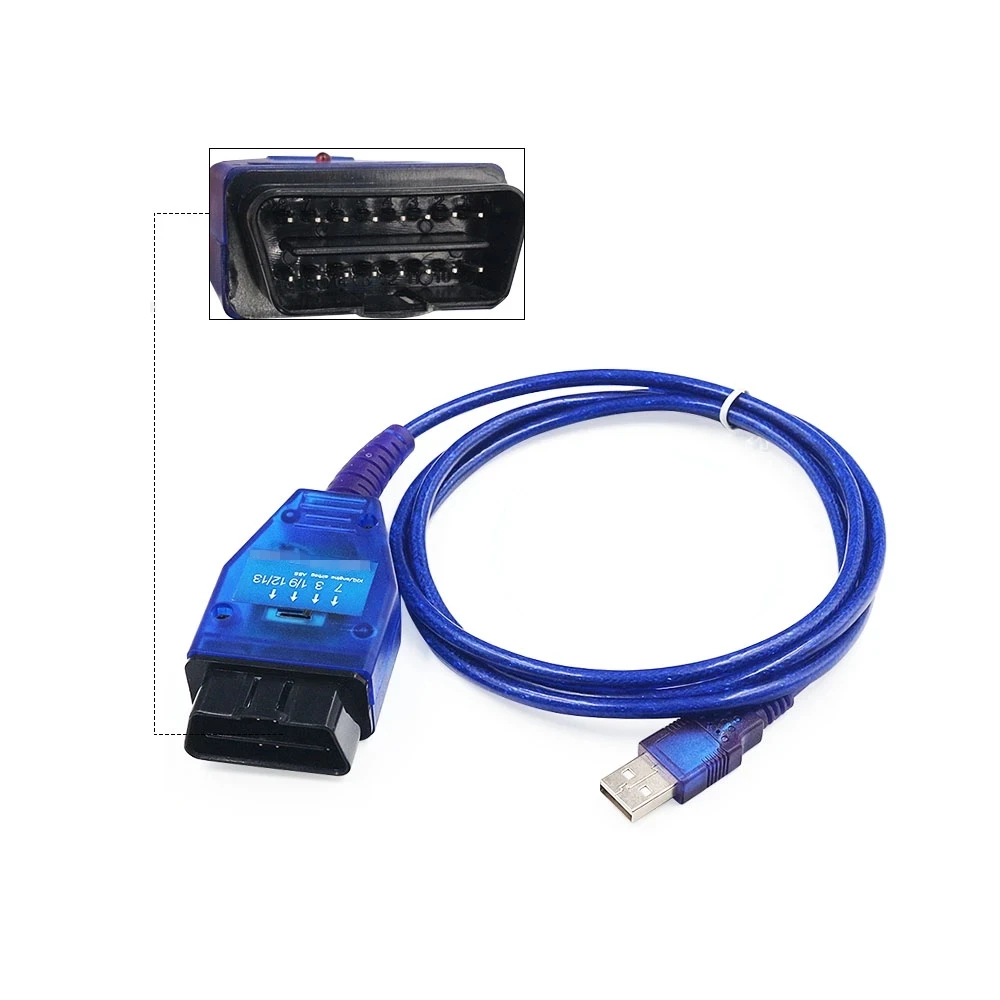 Автомобильный диагностический кабель OBD 2 с чипом FTDI для VAG 409 USB Fiat автомобильный