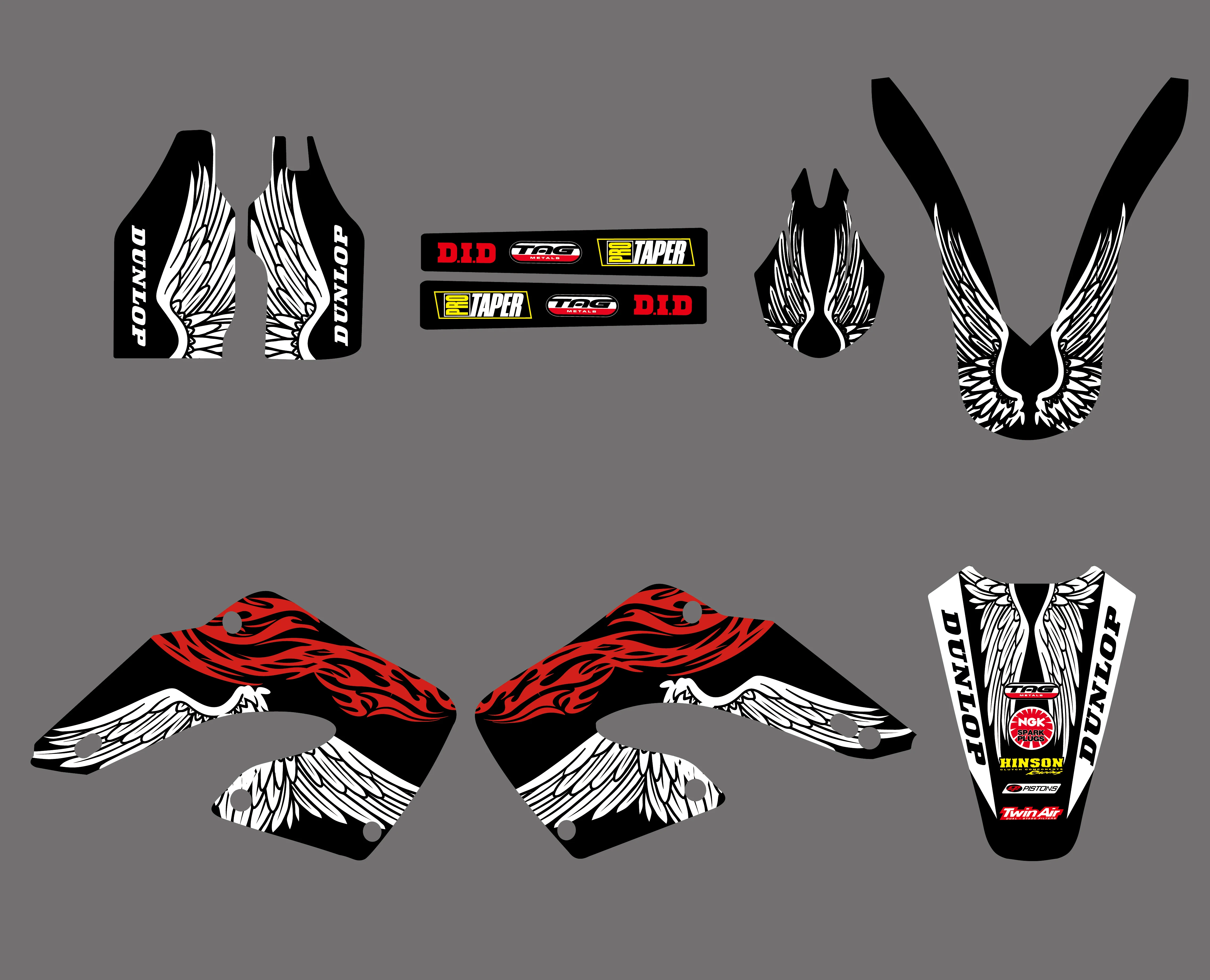 Мотоциклетный новый стиль КОМАНДА ГРАФИКА фон наклейка комплект для Honda CR125 CR250 CR