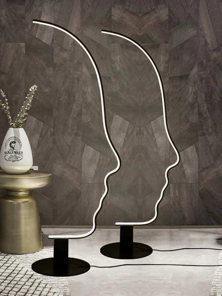 Напольная Лампа в скандинавском стиле с изображением лица Современная