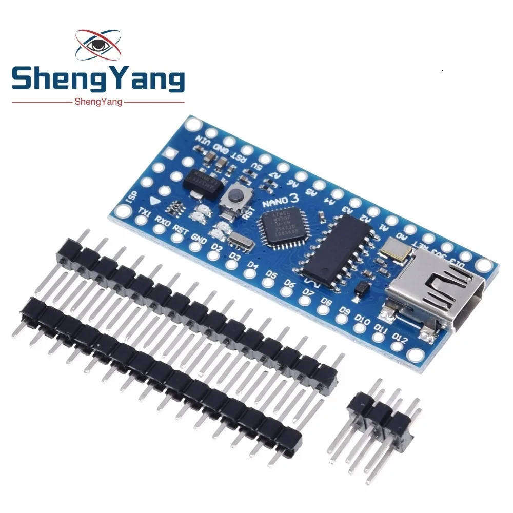 1 шт. акция для arduino Nano 3,0 Atmega328 контроллер совместимый модуль платы PCB макетная плата без USB V3.0
