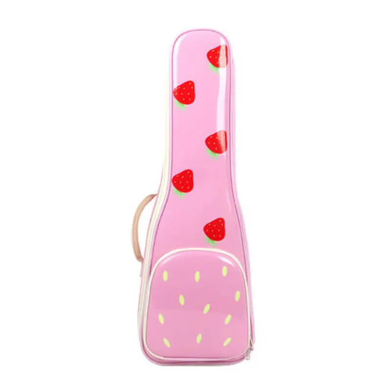 

Waterproof Ukulele Bag Case Electric 23 24 Inches Concert Backpack Carry Gig Portable Imitation Leather Strawberry Lime Ice Cake