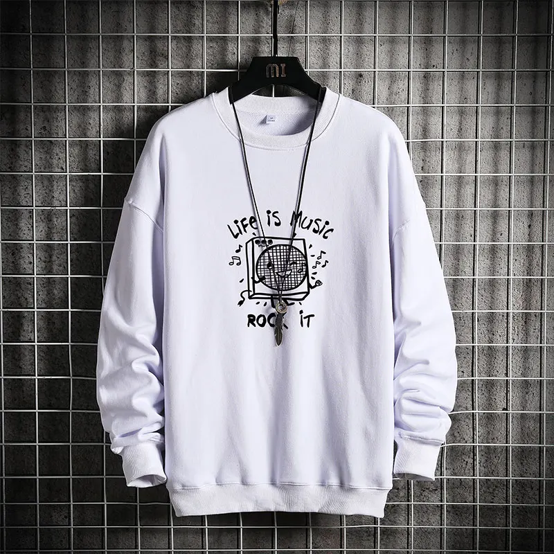 

Mens Sweatshirt Men 2020 Winter Thick Fleece Warm Casual Sweatshirt Male Fashion Printed Sweatshirts White Hoodie For Men