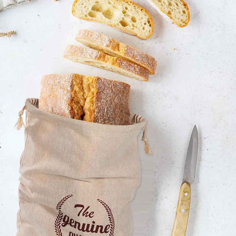 Многоразовый на завязках льняные сумки хлеба подходит для пикников и вечеринок