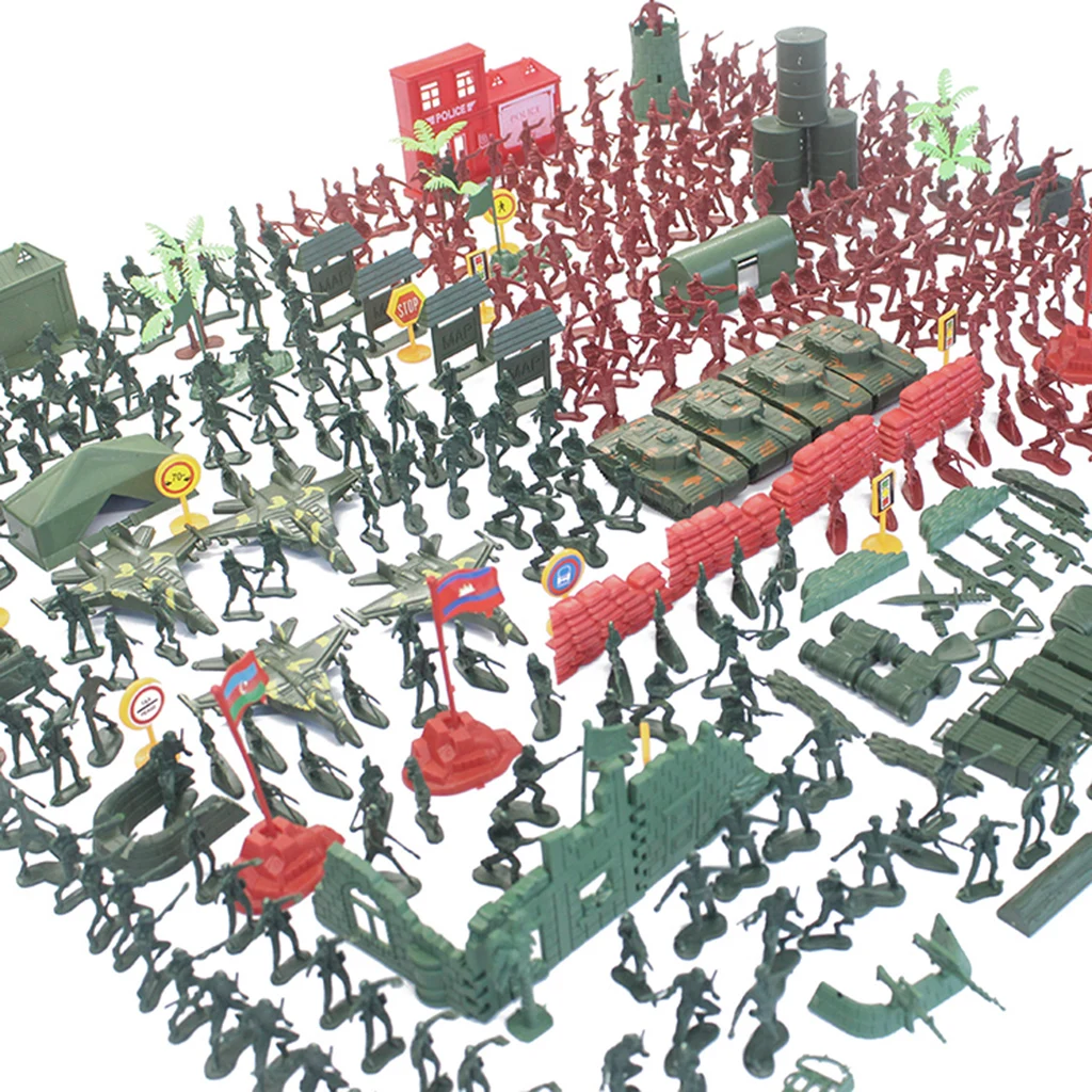 Комплект армейской базы из 330 деталей 4 см солдат и аксессуары танки бойцы многое