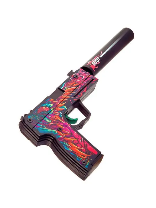 Деревянный пистолет Active ЮСП (USP S) Скоростной Зверь (резинкострел) КС ГО / CS GO