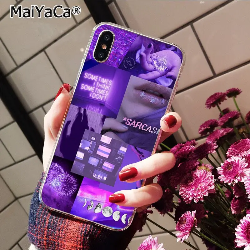 Фиолетовый любовь эстетическое искусство девчачий чехол для телефона iphone 11 12 Pro