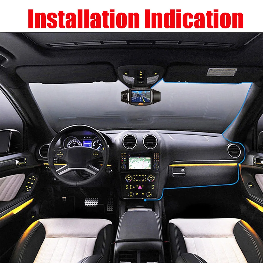 Автомобильный видеорегистратор 2 7 дюйма TFT HD два объектива ночное видение датчик