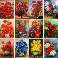 5d diy diamond painting flowers vase cross stitch kit full drill embroidery mosaic flower rose picture of rhinestones decor gift
