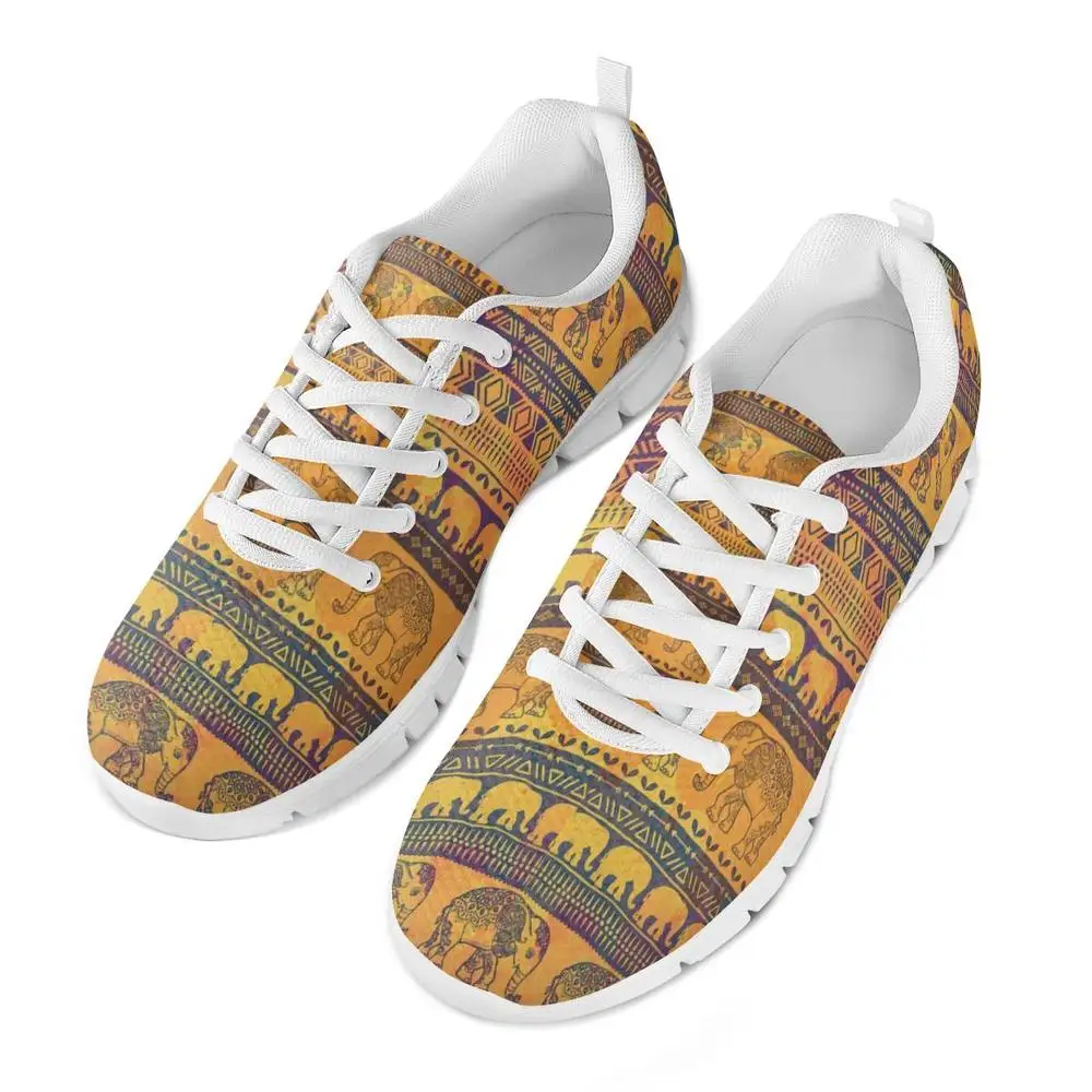 Модная обувь на плоской подошве с объемным рисунком слона ацтеков Сетчатые