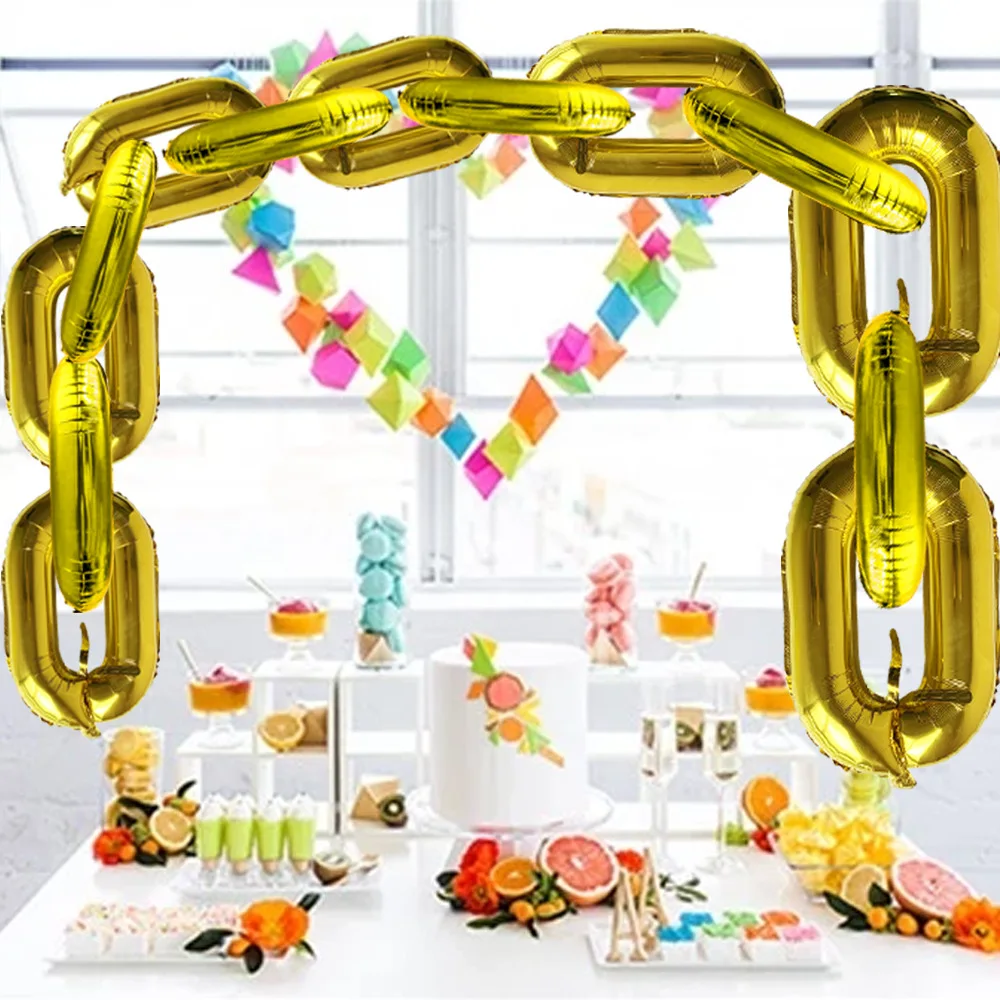 

Gold Silver Chain Balloons Wedding Birthday Party Supplies Scene Decoration Kids Toy 22 Inch Restaurant Decorated Wholesale