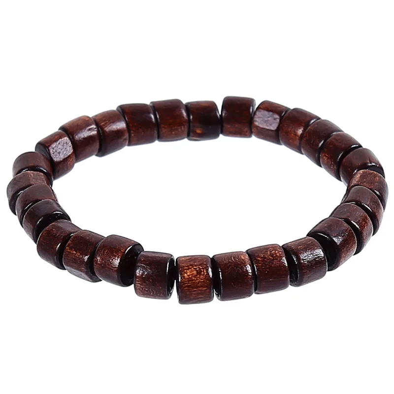 5 шт. ручной работы браслет из деревянных бусин для мужчин и женщин эластичная