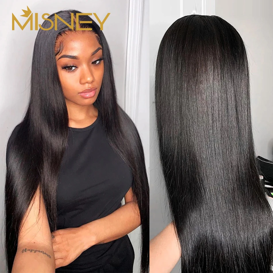 

Straight Lace Front Human Hair Wig Brazilian Natural Pre Plucked 30 Inch For Women13x4 Wigs Hd Transparent Lace Frontal Wig