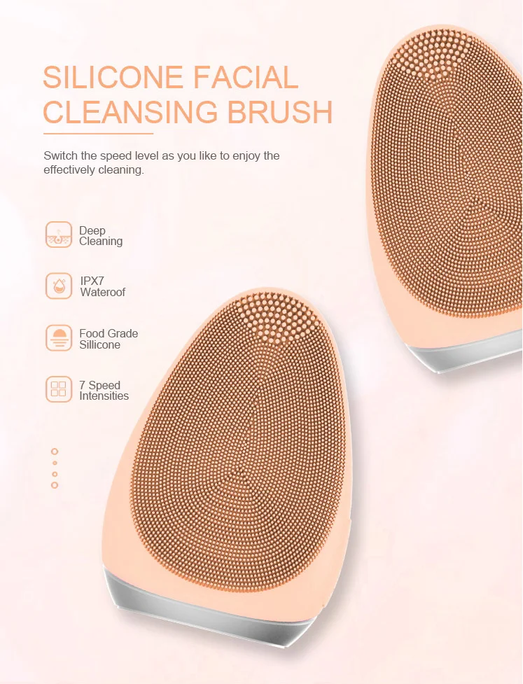 

Portable ultrasonic mini Deep Electric Silicone Facial Cleansing Brush