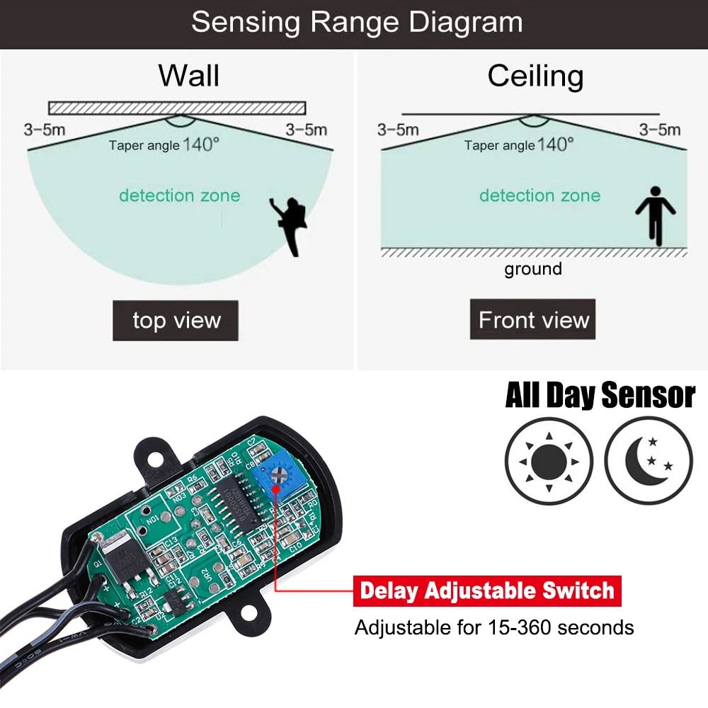 Умная Светодиодная лента светильник Сенсор движения PIR светодиодный ночной