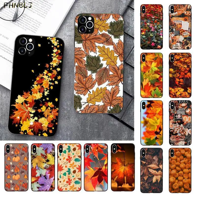 Autumn leaves fall fox pumpkin Halloween Splendid Phone Case for iPhone 13 11 pro XS MAX 8 7 6 6S Plus X 5 5S SE 2020 XR