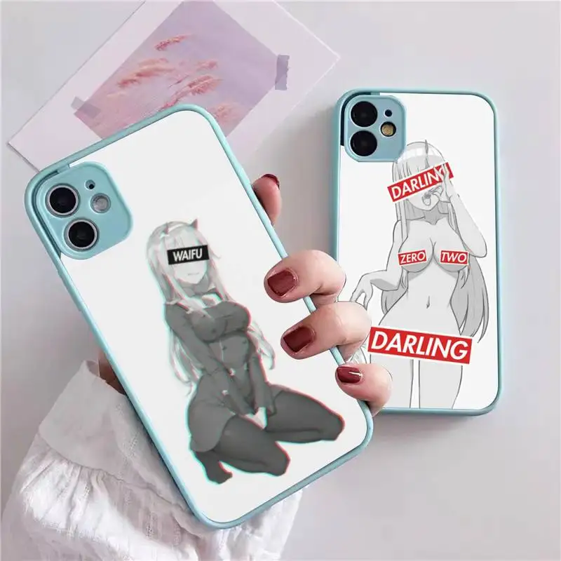 

Darling in the FranXX Zero Two Waifu Phone Case For iphone 13 12 11 xr xs x 7 8 pro max Plain Soft TPU Silicone Clear Case Cover
