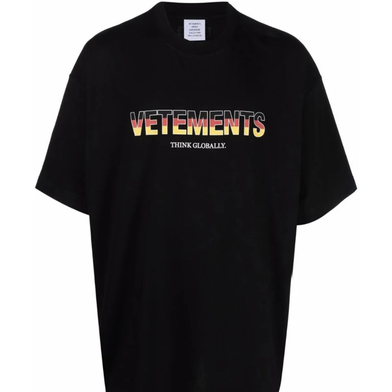 

Vetements 2022s High Street Short Sleeve High Quality 1:1 Color Letter Print Round Neck Short Sleeve t-Shirt Black White S-XL