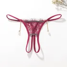 Трусики-стринги женские кружевные прозрачные с низкой талией, размера плюс
