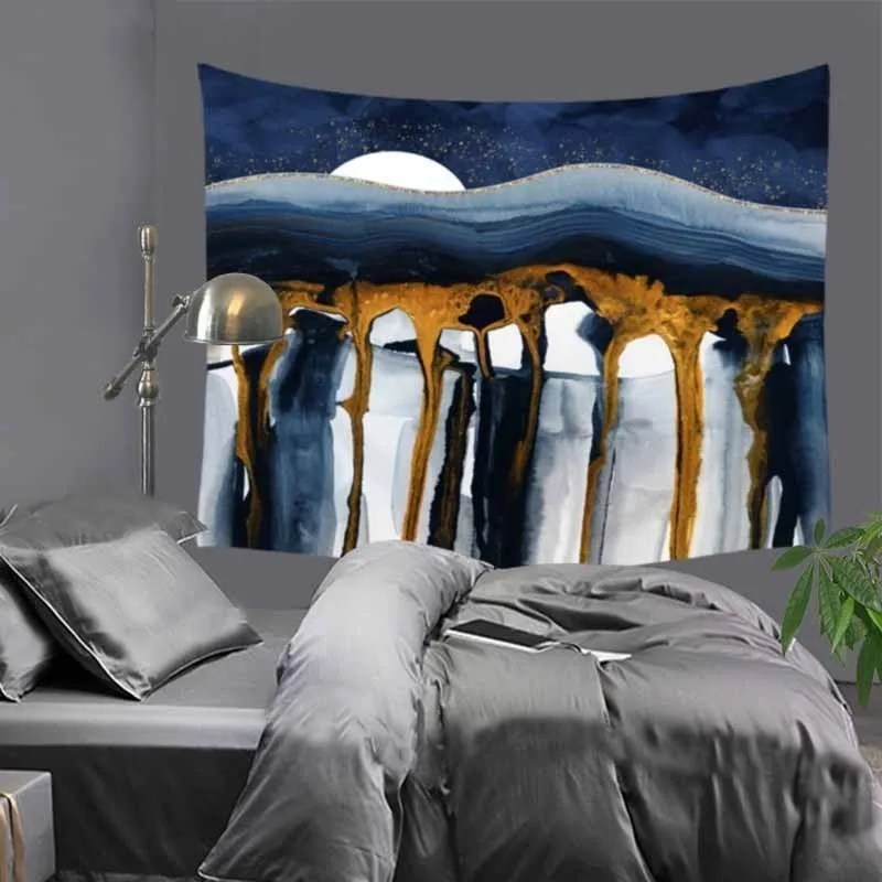 Новый Индийский гобелен акварельного цвета с узорами принтом гор Мандала хиппи