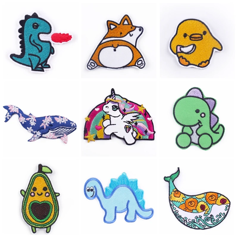 

Cartoon Patches Embroidered At Clothes Stripe Badge Embroidery Sew On Clothing Animal Patch Iron On Patches For Clothes Applique