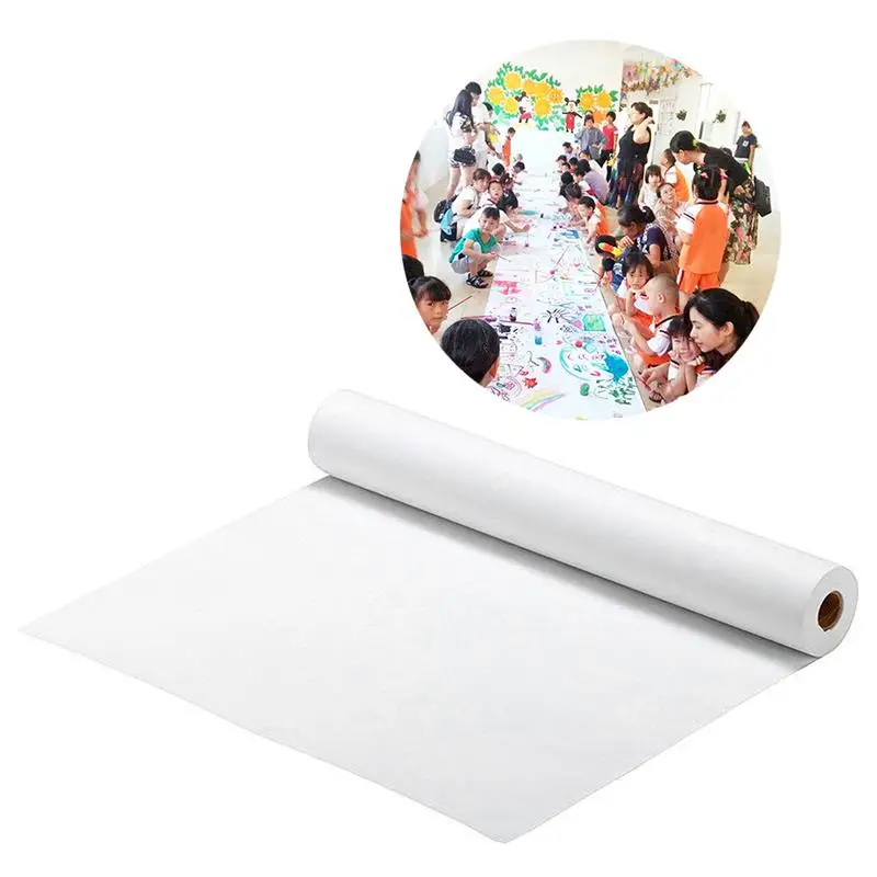 

3Pcs White Drawing Paper Roll Poster Paper Craft Paper Roll Wrapping Paper For Home Preschool DIY Art Project 44.5x500cm