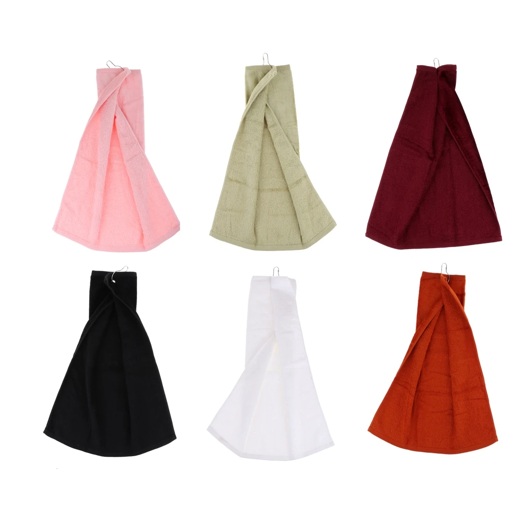 

Golf Towel Cotton Comfort Sport Hand Towel with Mental Hook Carabiner Towel