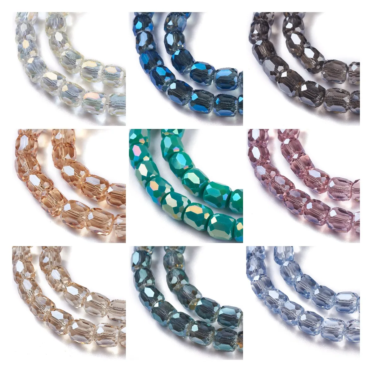 

50Pcs 10mm Plating Faceted Glass Beads Loose Spacer Rondelle AB Color Crystal Bead For Necklace Bracelet DIY Jewelry Making