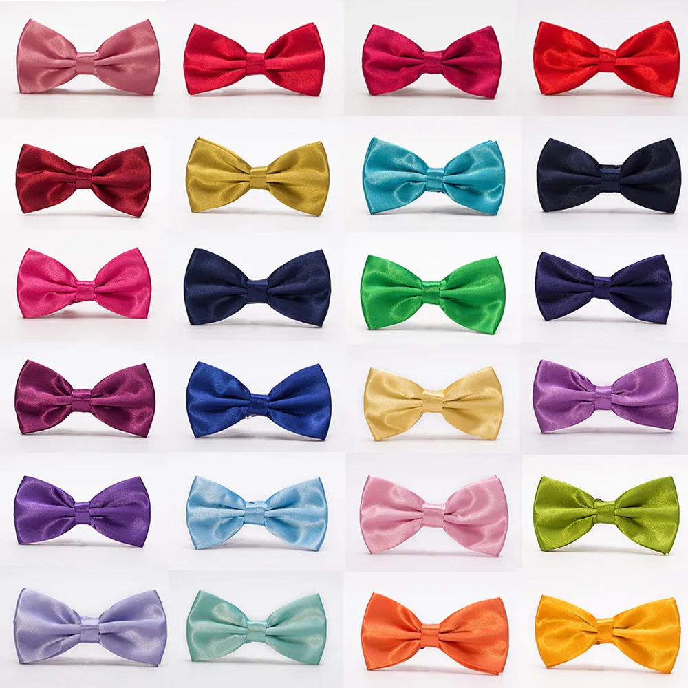 

Classic Pre-Tied Silk Bow Ties for Wedding Party, Women Men's Formal Solid Tuxedo Bowtie for Adults ,Adjustable Bowties Necktie