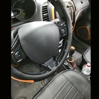 for renault clio 4 clio iv 2013 2018 abs mattecarbon fibre door hatchback car steering wheel button frame car accessories 2pcs