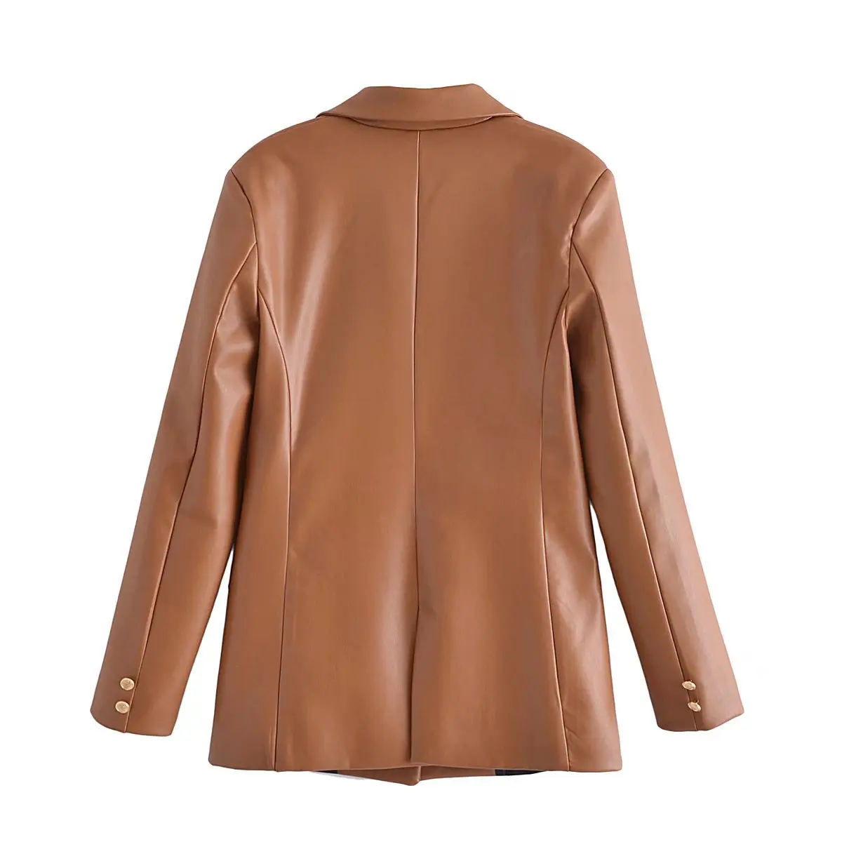 Loose PU Faux Leather Jacket Women Classic Moto Biker Jacket Spring Autumn Lady Basic Coat Brand Leather Blazers Brown Outerwear
