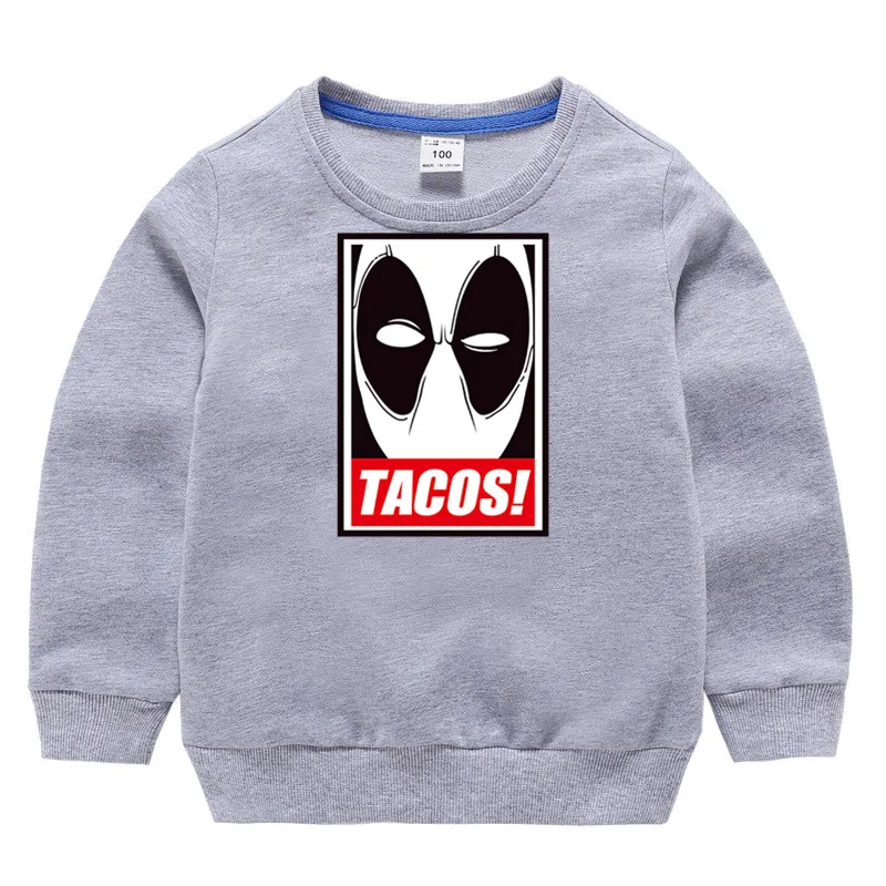 Детские хлопковые толстовки с капюшоном принтом Дэдпул хлопковый пуловер для