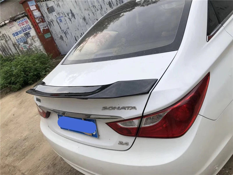 Для hyundai Sonata спойлер 2010- углеродного волокна спойлер задней крышки задний спойлер высокое качество цвет спойлер Sonata 8 заднее крыло автозапчасти toyota hilux