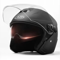 ad electric motorbike helmets open face helmet men double lens motorcycle motocross vintage casque moto casque casco safety cap