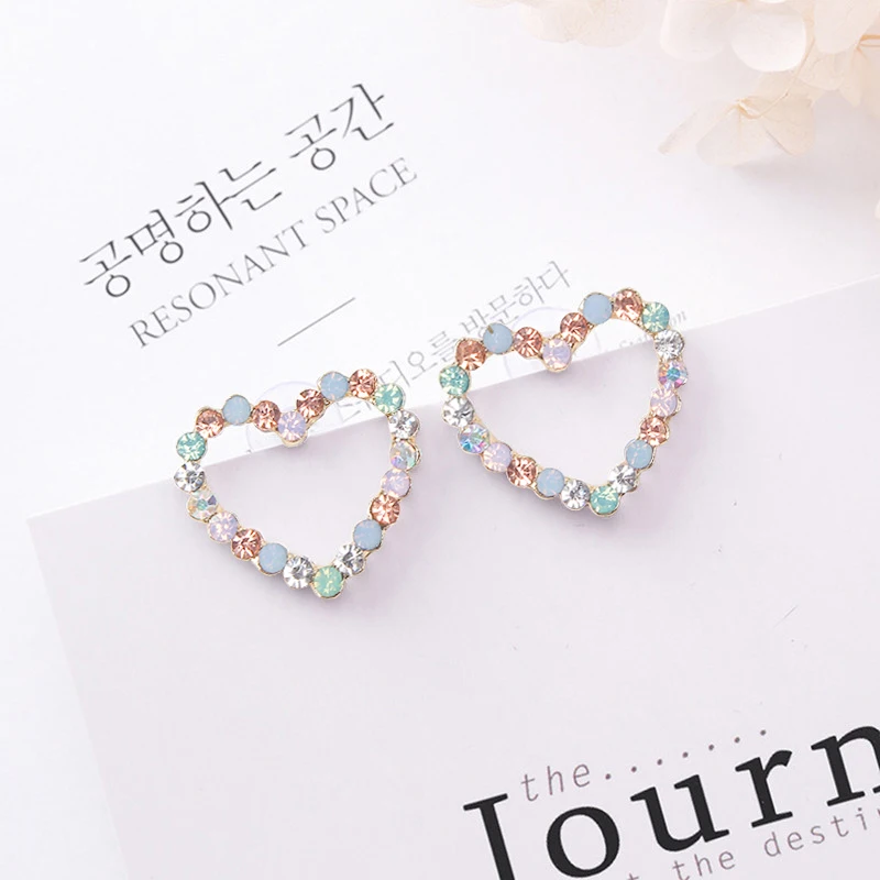 

Серьги-гвоздики женские разноцветные, стразы, корейские