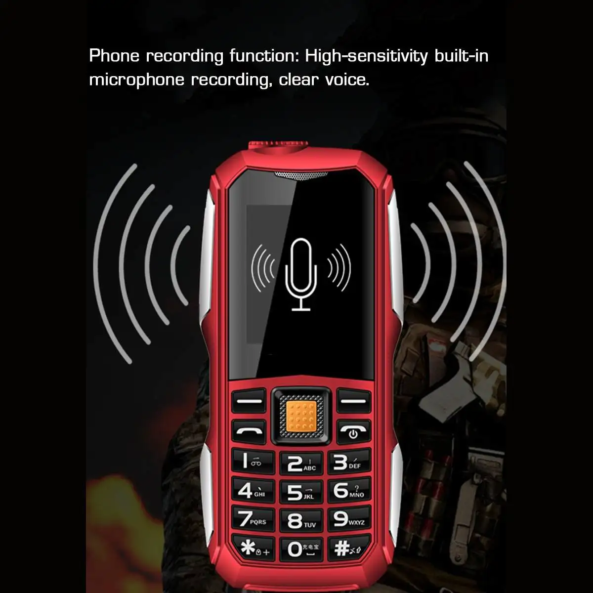 NEW Mobile Phone 1.8inch 2 SIM Card Standby Flashlight 6800mah Power Bank Music Player Video Recorder Big Voice CellPhone | Мобильные