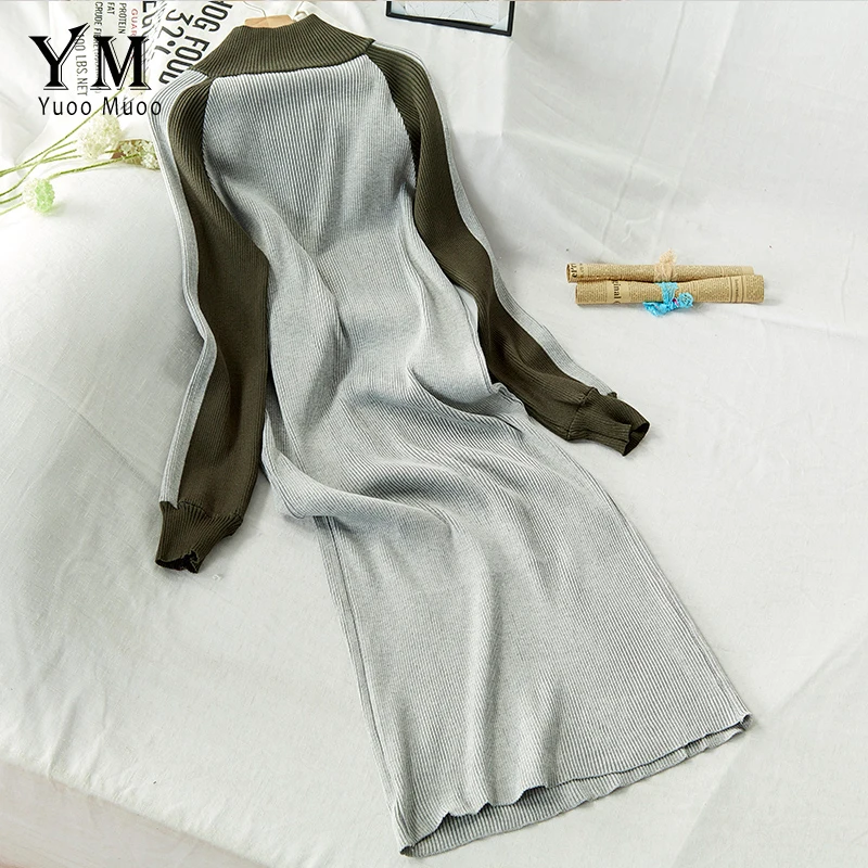 YuooMuoo Ins Мода 2019 осень повседневное корейское женское платье с вышитыми буквами