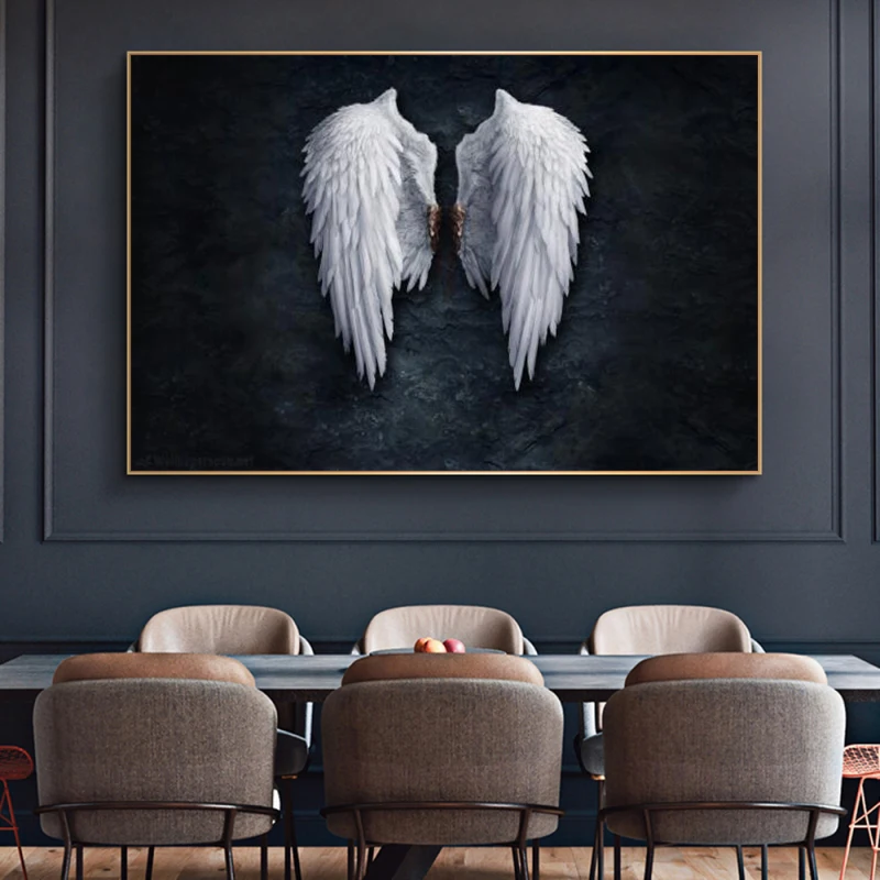 

Modern Angel Wings Wall Posters And Prints Abstract Angel Feather Pop Art Canvas Home Decor Pictures For Living Room Cuadros