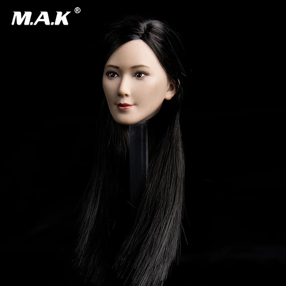 

In Stock 1/6 Scale TYM037 Asian Beauty Girl Lingling Head Sculpt With Long Straight Hair Model for 12'' Action Figure Body