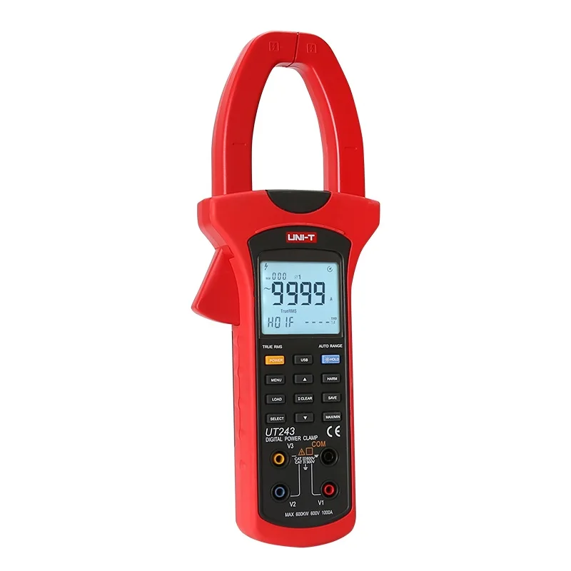 UNI-T UT243 TRUE RMS измеритель мощности и гармоник Цифровой мультиметр 3 фазы 600В/1000А |
