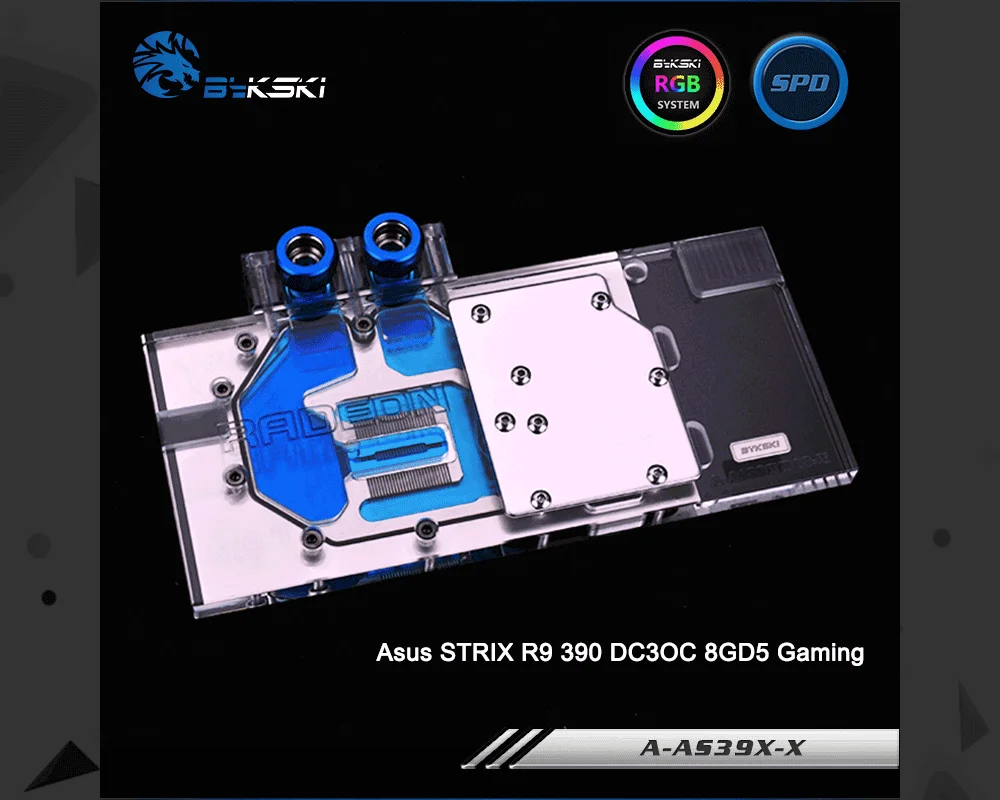 Bykski A-AS39XDC3-X, полное покрытие видеокарты блок водяного охлаждения RGB/RBW для Asus STRIX R9 390 DC3OC 8GD5 Gaming