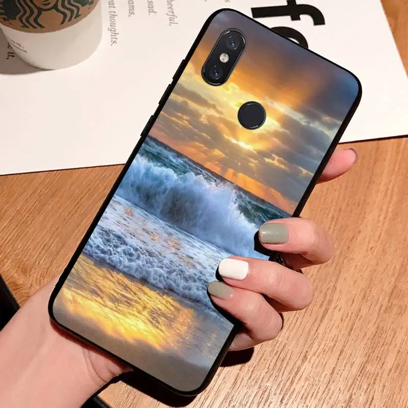 

Waves big sea landscape shell Phone Case For Xiaomi Redmi note 7 8 9 t k30 max3 9 s 10 pro lite