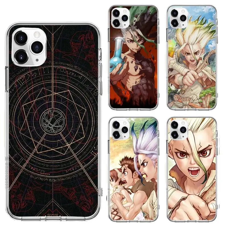 

Anime Dr. Stone Senku Phone Case For Clear-Iphone 5 5s se 6 6s 7 8 11 12 X Xs Xr Pro Plus Max Mini Cover