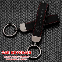 car key chain rings suede leather logo emblem decoration keychain for citroen picasso c1 c2 c3 c4 c4l c5 ds3 ds4 ds5 ds6 styling