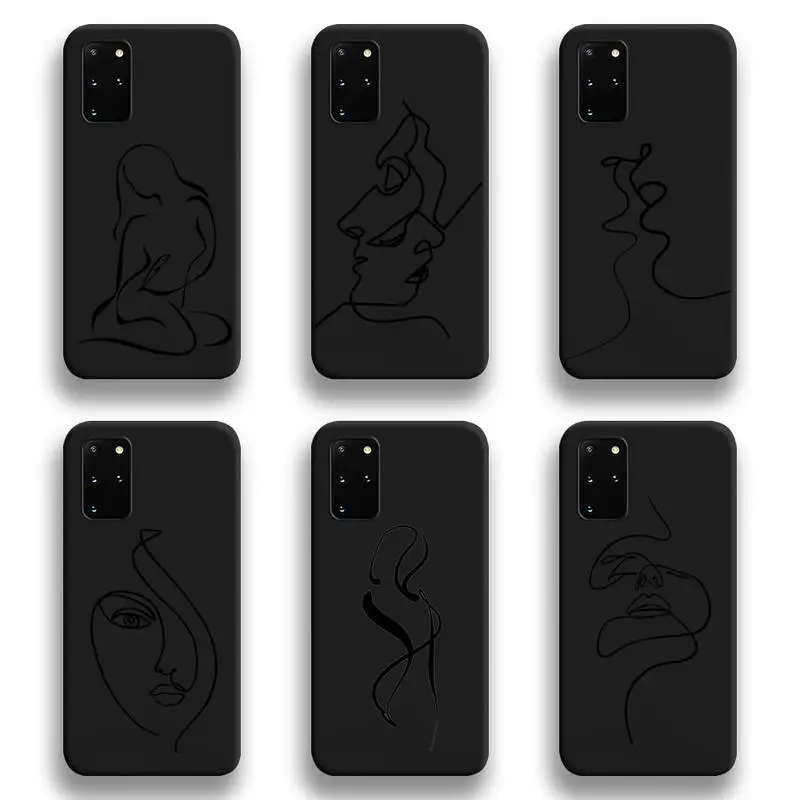 

Abstract Art Line Face Phone Case For Samsung Galaxy S21 Plus Ultra S20 FE M11 S8 S9 plus S10 5G lite 2020