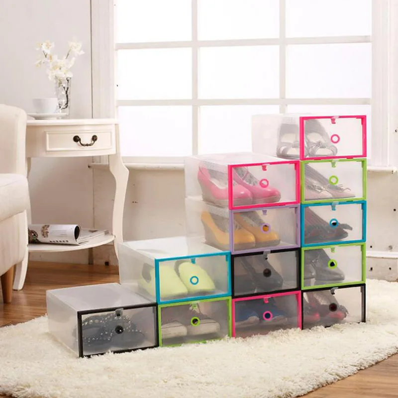 Пластик коробку Многофункциональный обувной коробке Прозрачный Кристалл