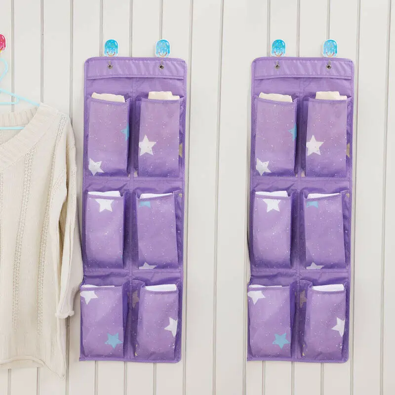 

6 Pocket Wall Door Closet Home Hanging Storage Bag Oxford Organizer Pouch Bag UK
