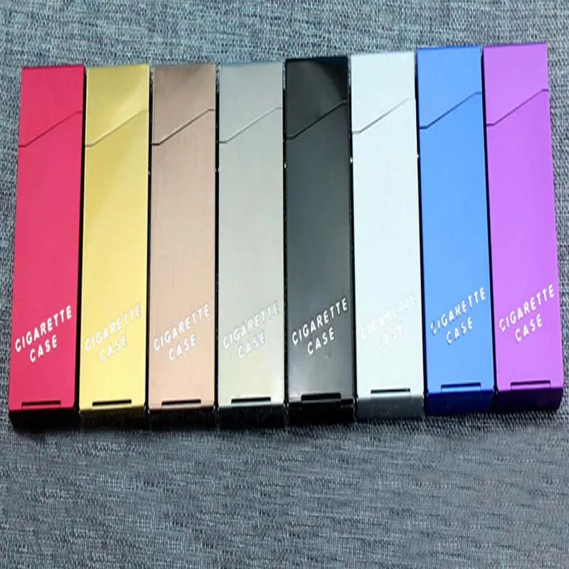 Тонкая сигарета чехол металлическая коробка для хранения сигар Портативный