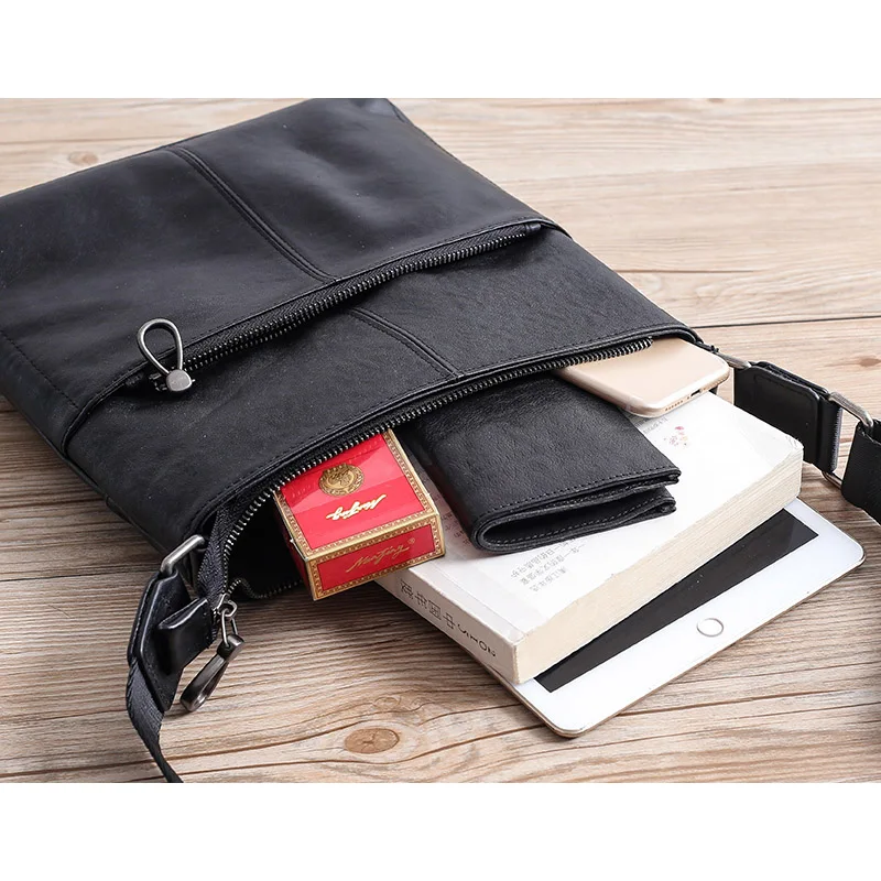 AETOO Leather men's one-shoulder bag casual vertical small trendy head leather diagonal cross |