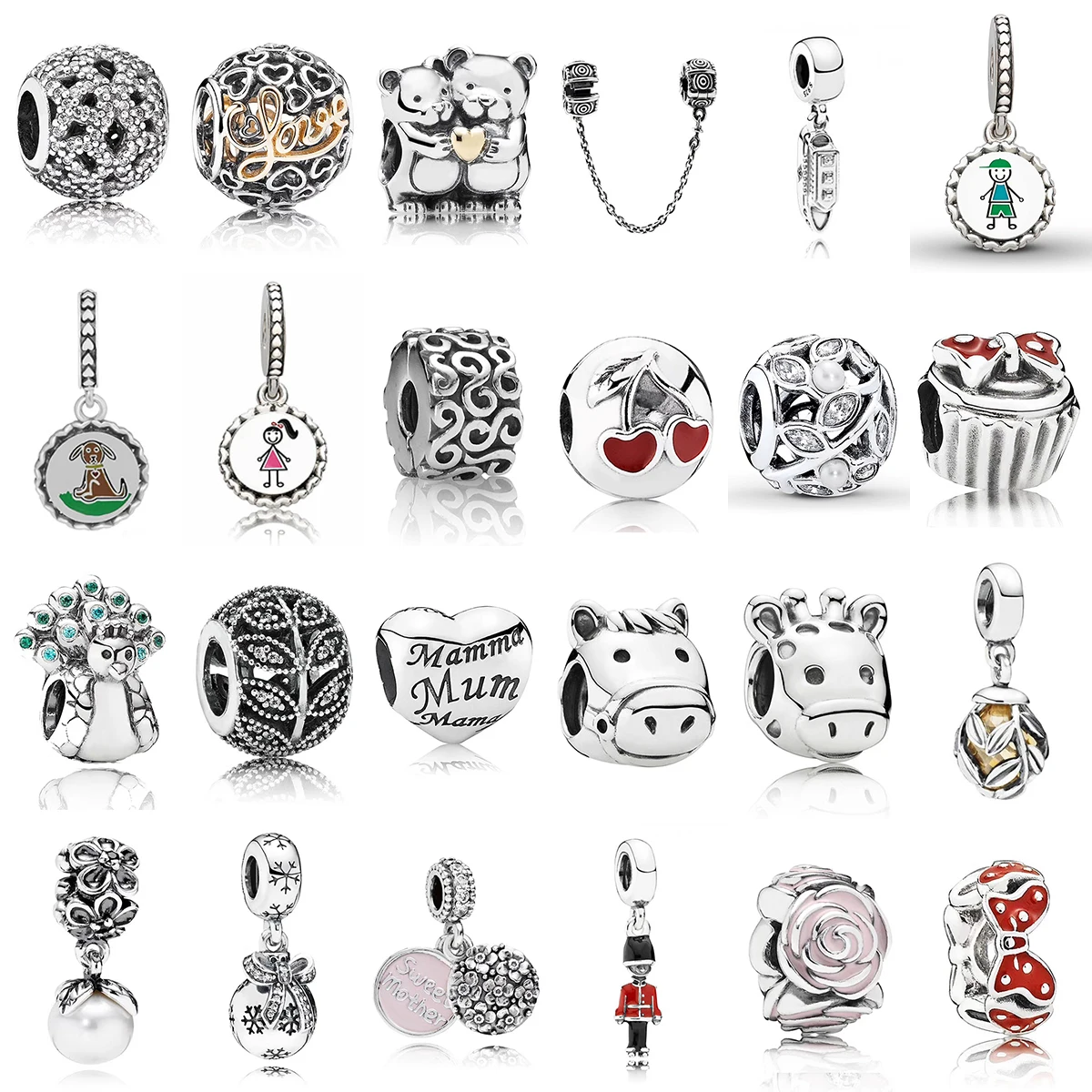 

2019 NEW 100% Sterling Silver Retro Puffer Piano Footprints Calf Beaded Charm Spacer Collection Original Limited Edition Gift