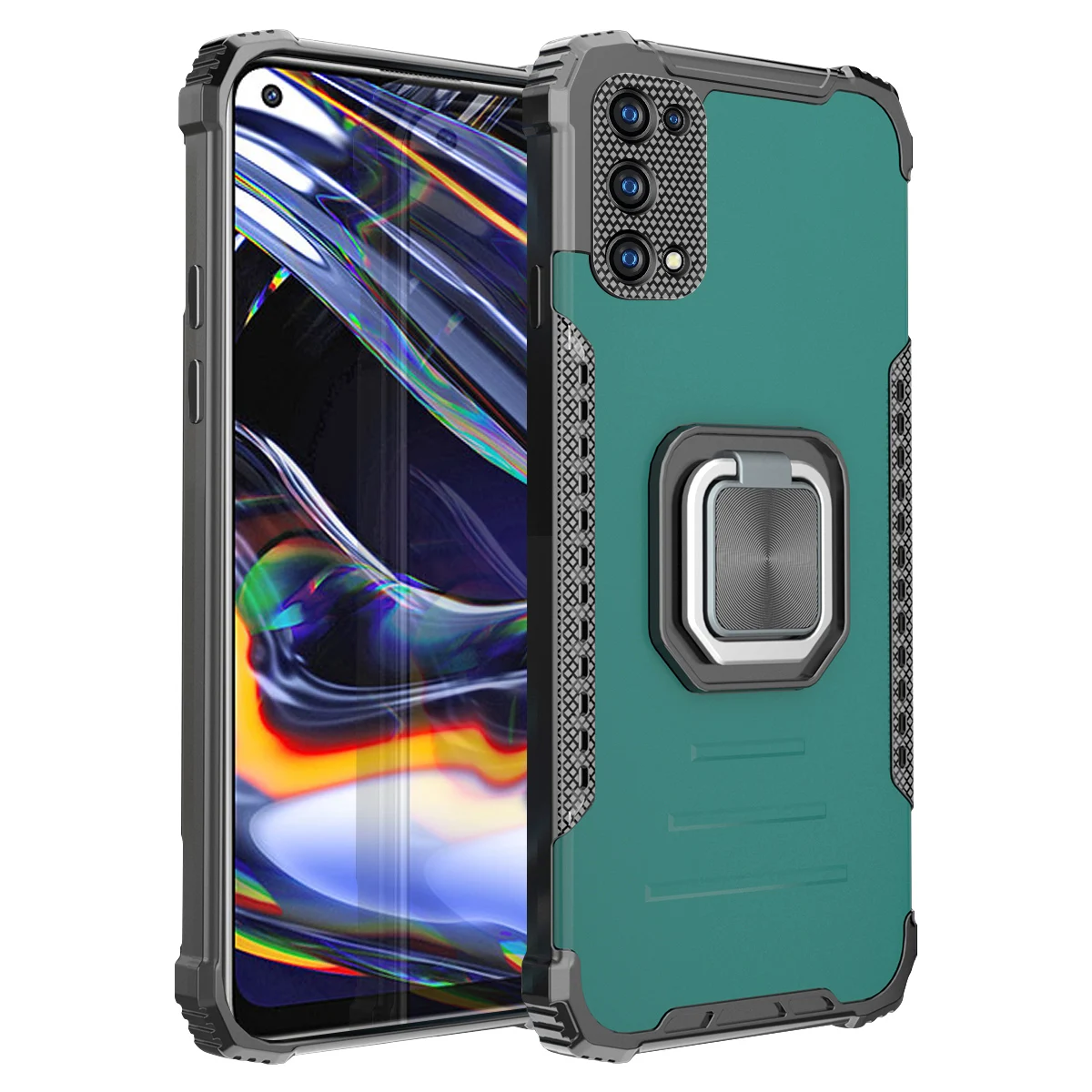 

Luxury Phone Case For OPPO Realme 8 Pro C21 C20 7I C17 7 C25 C12 C15 C11 6 6I 5 5I C3 C1 Armor With Ring Magnetic Bracket Cover